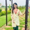 Mahnoor Aari Cotton Mustard Short Kurti with Sleeve Work