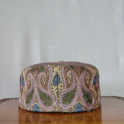 Shahnaz Premium Brown Cap in Toosha with Aari Work