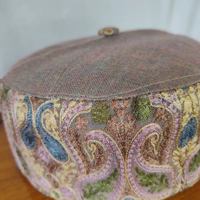 Shahnaz Premium Brown Cap in Toosha with Aari Work - Image 2