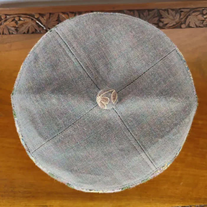 Shahnaz Premium Brown Cap in Toosha with Aari Work - Image 3