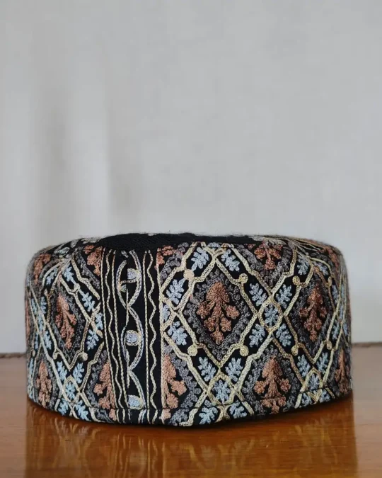 Mehraan Premium Black Cap in Toosha with Aari Work