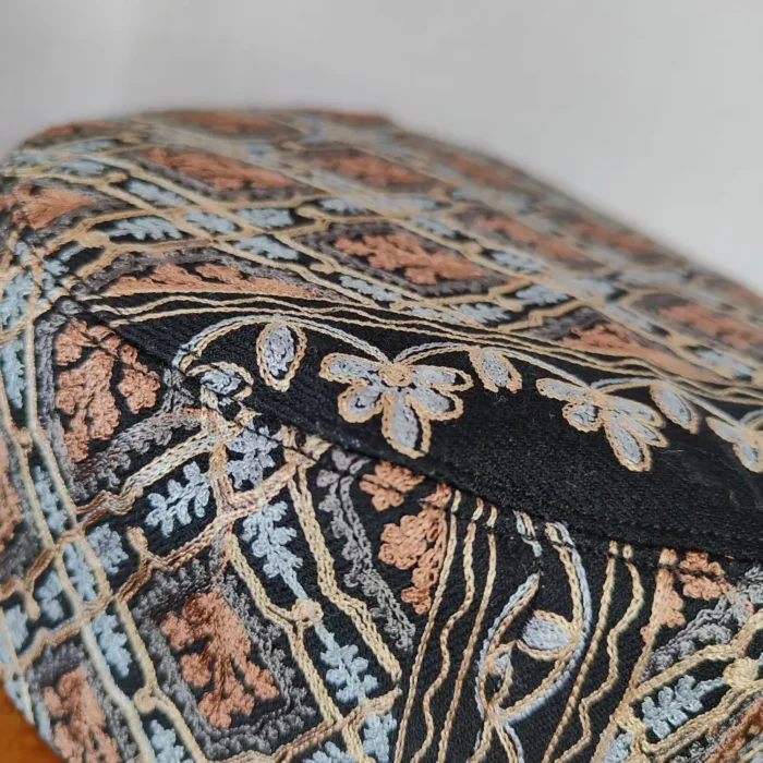 Mehraan Premium Black Cap in Toosha with Aari Work - Image 2