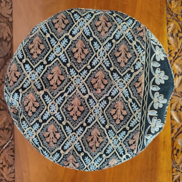 Mehraan Premium Black Cap in Toosha with Aari Work - Image 3