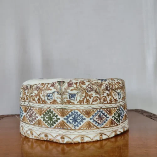 Premium Cream-Toned Toosha Aari Work Cap