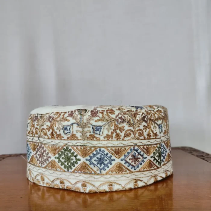 Premium Cream-Toned Toosha Aari Work Cap