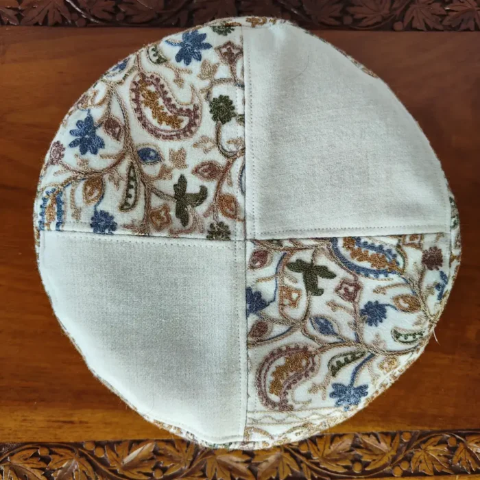 Premium Junaid Cream-Toned Toosha Aari Work Cap - Image 2
