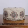 Haji Qadiri Kashmiri Cream Premium Pashmina Hand Sozni Work Cap