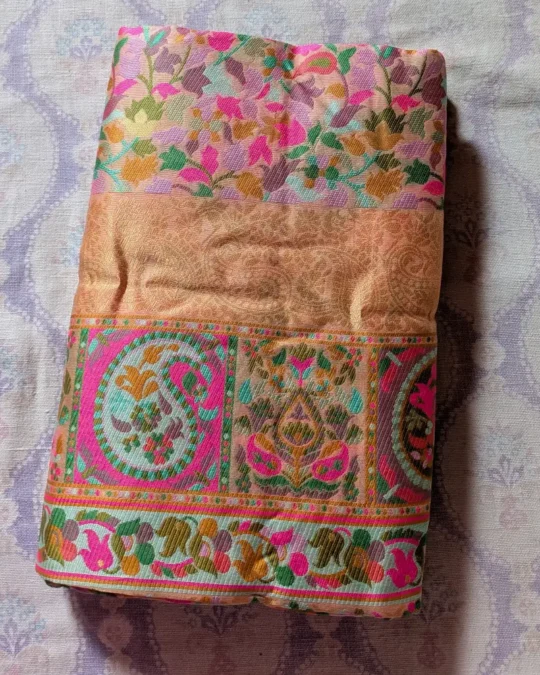 Peach Cotton Silk with Kani Weaving Noora Saree