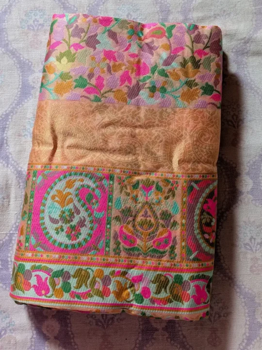 Peach Cotton Silk with Kani Weaving Noora Saree