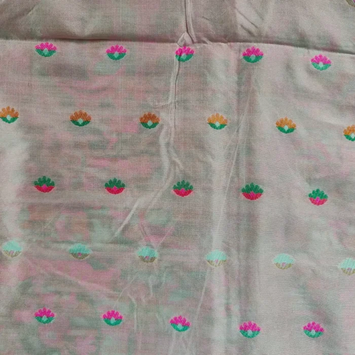 Haseena Cream Kani Pattern Saree in Cotton Silk - Image 4