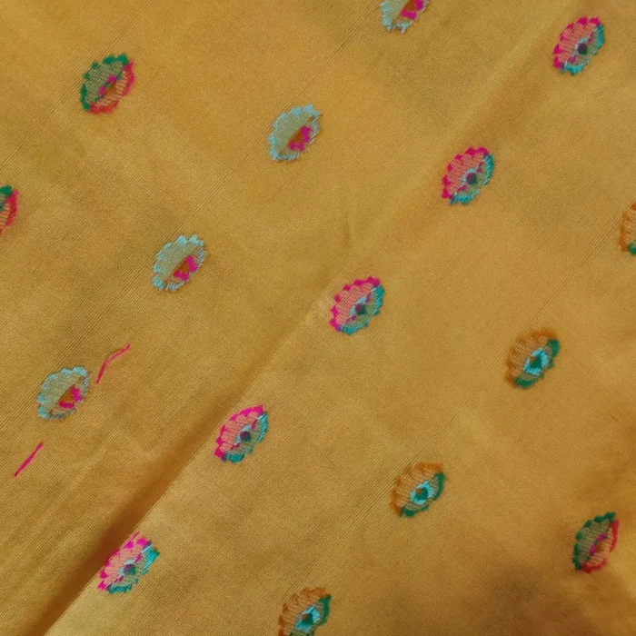 Mustard Color Zaibunnisa Cotton Silk Saree with Kani Pattern - Image 4