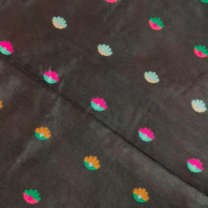 Cotton Silk Black Saree with Kani Weaving - Image 4