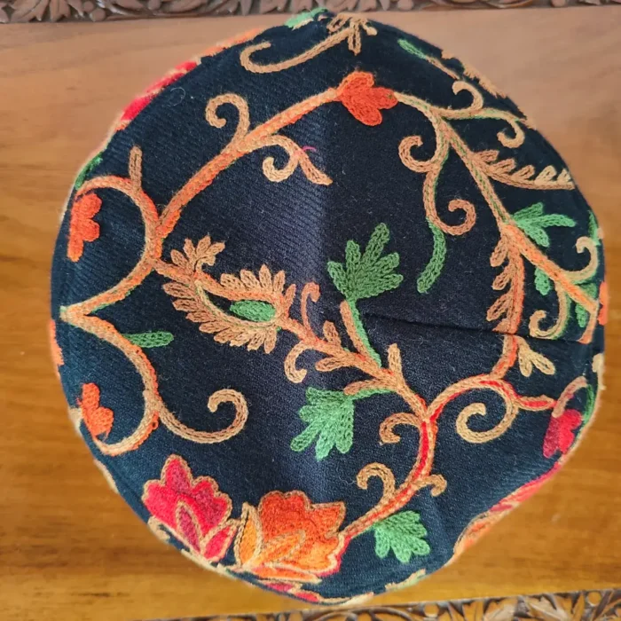 Haalim Black Cap in Aari Embroidery - Image 3