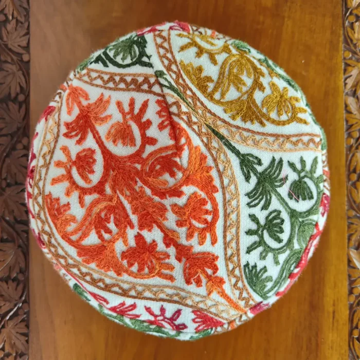 Yaarbagh White Cap for Men with Aari Embroidery - Image 3