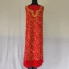 Red Crush Cotton All-over Jaal Aari Work suit