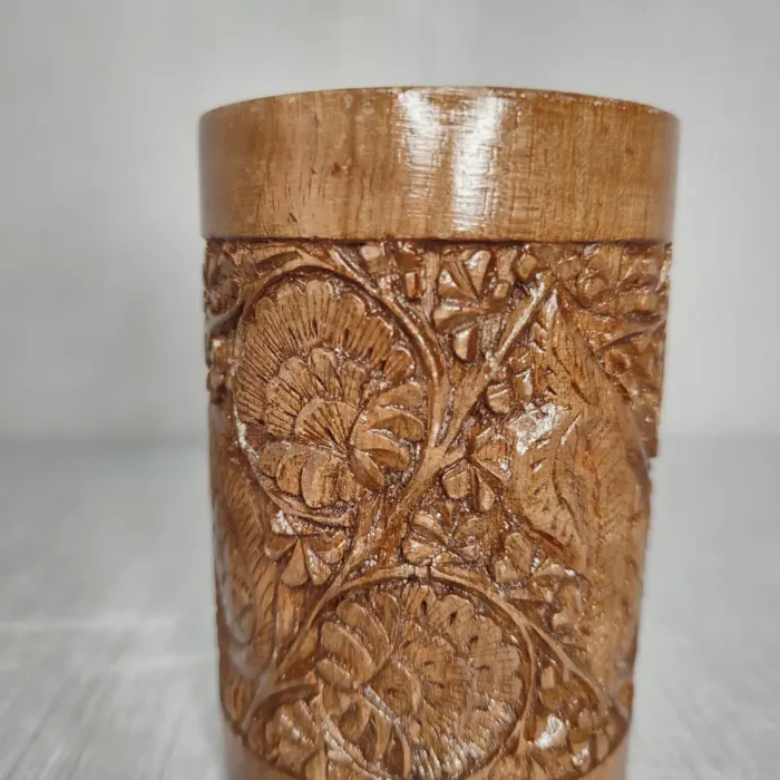 Pen Holder – Chinari Walnut Wood Carving from Kashmir - Image 5