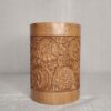 Kashmiri Walnut Wood Pen Holder – Carving in Floral Motif Elegance