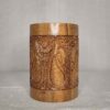 Walnut Wood Kashmiri Pen Holder - Hand Carving