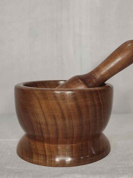 Kashmiri Walnut Wood Mortar & Pestle - Rounded Simplicity