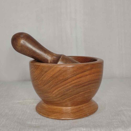 Walnut Wood Mortar & Pestle from Kashmir - Polished