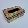 Kashmiri Black Paper Machie Floral Tissue Box