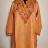 Sehrish Peach Aari Work Ruby Cotton Short Kurti