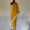 Mustard color saree with silk and zari work