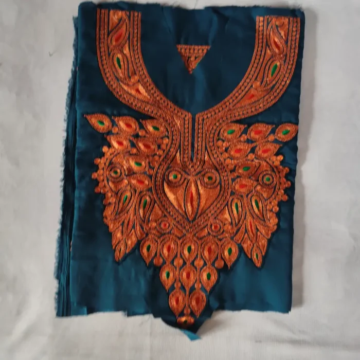 Designer Blue Tilla Patch with Sleeves, Pockets and Lace - Koraab Style - Image 3