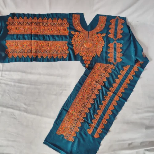 Designer Blue Tilla Patch with Sleeves, Pockets and Lace - Koraab Style