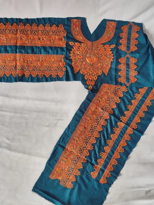 Designer Blue Tilla Patch with Sleeves, Pockets and Lace - Koraab Style