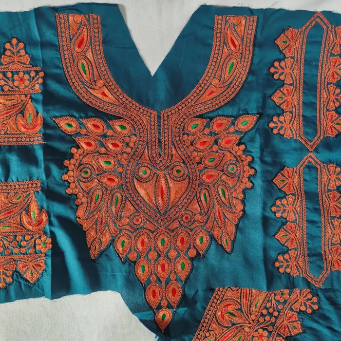 Designer Blue Tilla Patch with Sleeves, Pockets and Lace - Koraab Style - Image 4