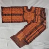 Chocolate Brown Patch Set in Koraab Style - Pockets, Sleeves and Lace - Designer Style