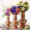 Kashmiri Red Flower Vase Set Hand-painted | Handicrafted Phooldan