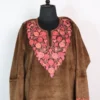 Velvet Aari Embroidery Brown Pheran