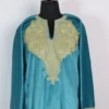 Makhmal Tilla Patch Embroidery Blue Pheran