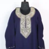 Cashmilon Wool Zari Embroidery Blue Pheran