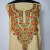 Beige Cotton Hand Aari Embroidery Unstitched 2pc Suit