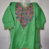 Aari Embroidery Kids Mint Green Cashmilon Work Pheran