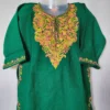 Cashmilon Aari Embroidery Dark Green Kids Work Pheran