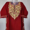 Baby Girls Maroon Cashmilon Pheran with Aari Embroidery