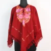 Maroon Womens Poncho in Cashmilon Wool with Aari Work