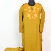 Mehndi Green Cashmilon Wool Aari Work Kurta Set