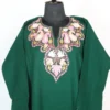 Ladies Dark Green Cashmilon Wool Aari Work Pheran