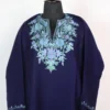 Ladies Dark Blue Cashmilon Wool Aari Embroidered Pheran