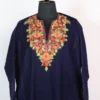 Dark Blue Cashmilon Wool Ladies Aari Embroidery Pheran