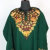 Cashmilon Wool Aari Embroidery Ladies Dark Green Pheran