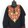 Pheran in Black Cashmilon Wool with Aari Embroidery