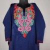 Blue Cashmilon Aari Embroidery Pheran