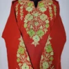 Rustic Orange Cashmilon Wool Sehrish Pheran with Aari Work