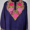 Cashmilon Wool Dark Blue Aari Embroidery Nargis Pheran